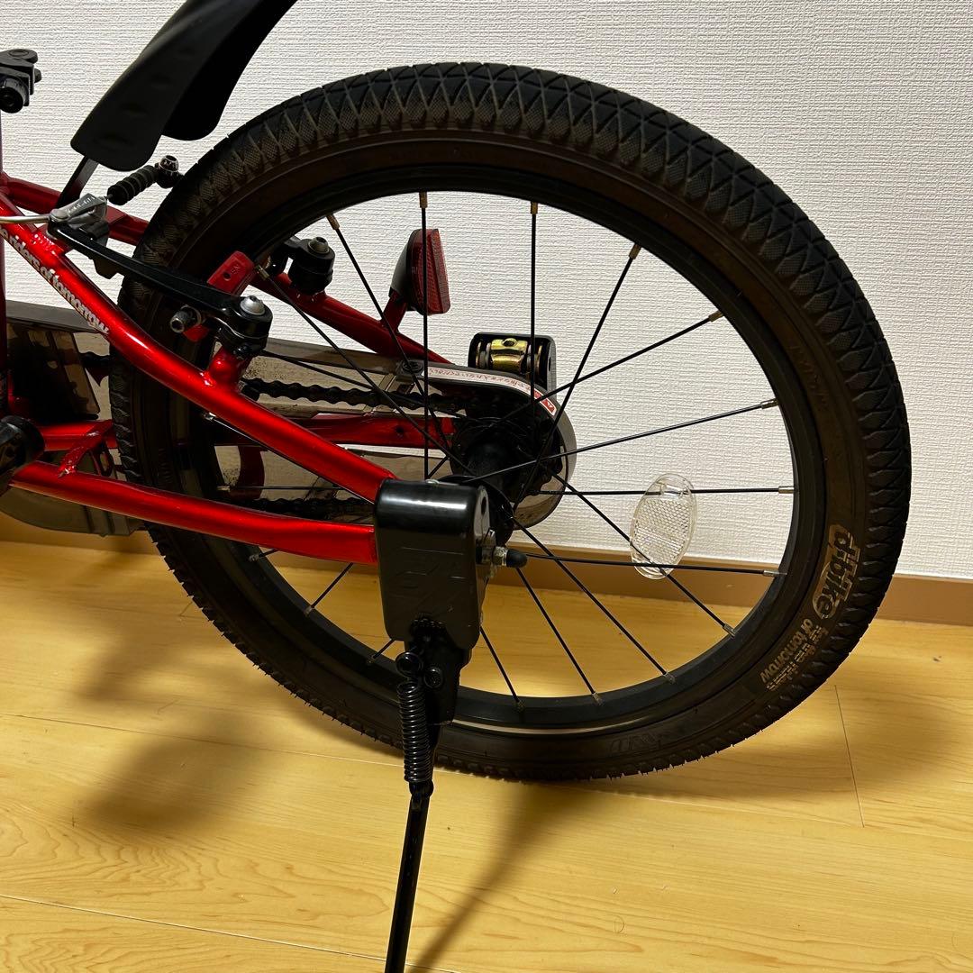【文京区引取り限定】d-bike MASTAR+ 18インチ 赤 前カゴ付き