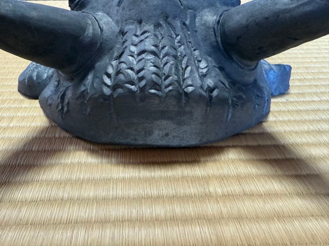 【O-2131】鬼瓦 陶器 粘土 瓦 魔除け 厄除け 置物 オブジェ 日本家屋