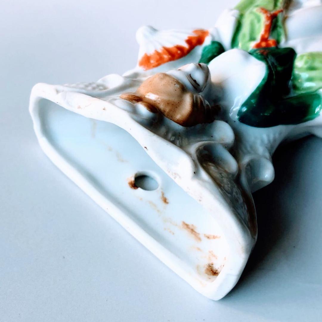 #3905 コロニアル・レディ 磁器製 壁掛けポケット花瓶 日本製 1950年