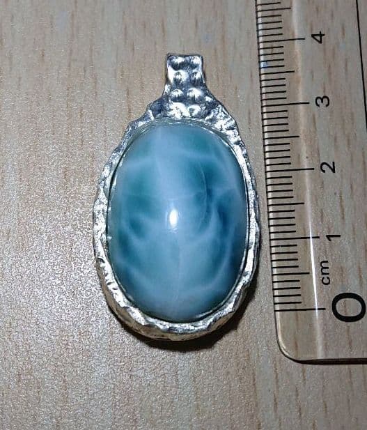 ラリマー ペンダントトップ（純銀粘土細工）