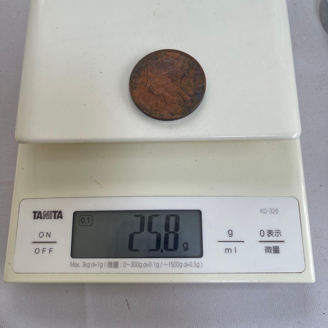 1842年 ヴィクトリア女王 銅貨美品