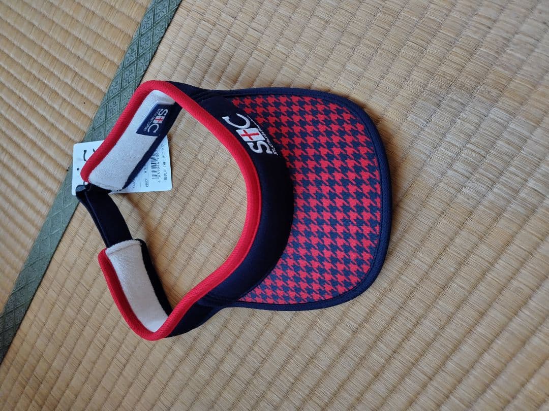 SHC スポーツウェア セット（トップス、スコート、サンバイザー） 赤/ネイビー