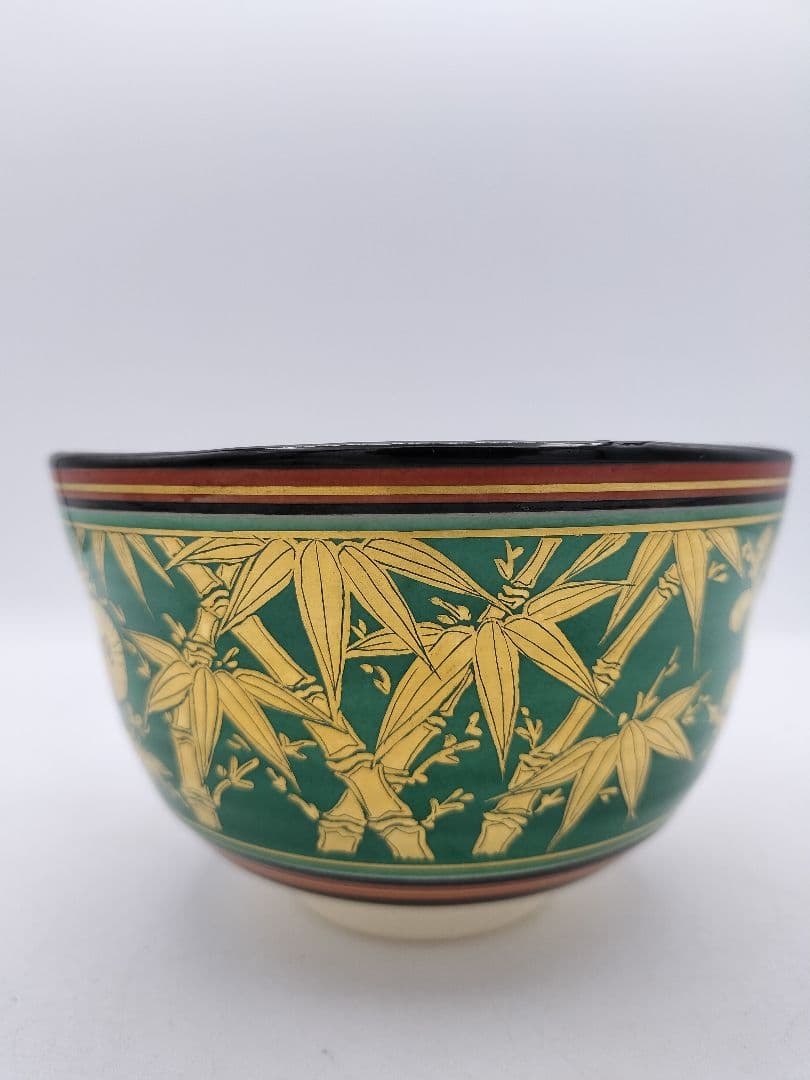 c483 茶碗 黒仁清 松竹梅 手塚充 木箱 茶道具 古物