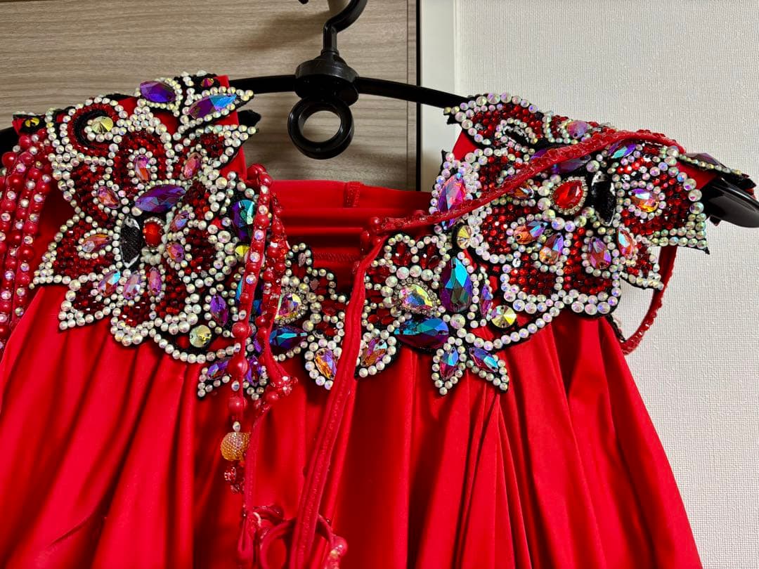 製 高級ベリーダンス衣装 赤