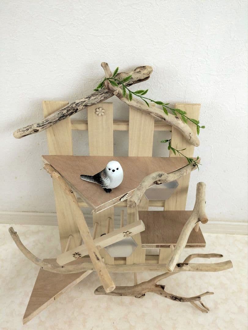 バードアスレチック　流木　壁掛け 止まり木 37バードトイ　バードジム