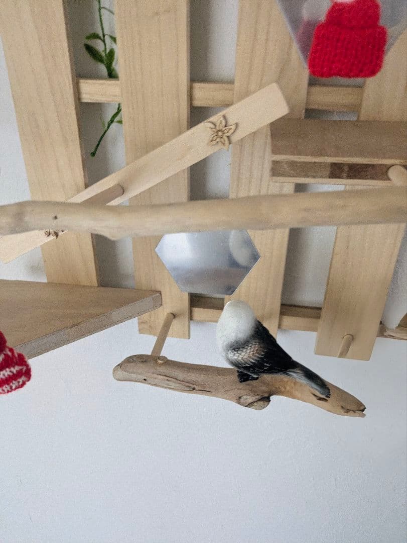 バードアスレチック　流木　壁掛け 止まり木 37バードトイ　バードジム