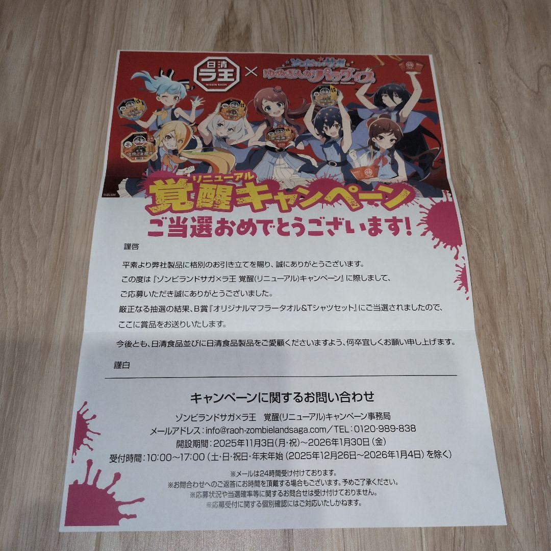 限定Tシャツ ゆめぎんがパラダイス　日清　キャンペーン　オリジナルマフラータオル