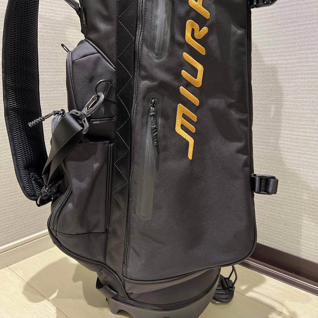美品 MIURA ゴルフ キャディバッグ ブラック×ゴールド　三浦技研
