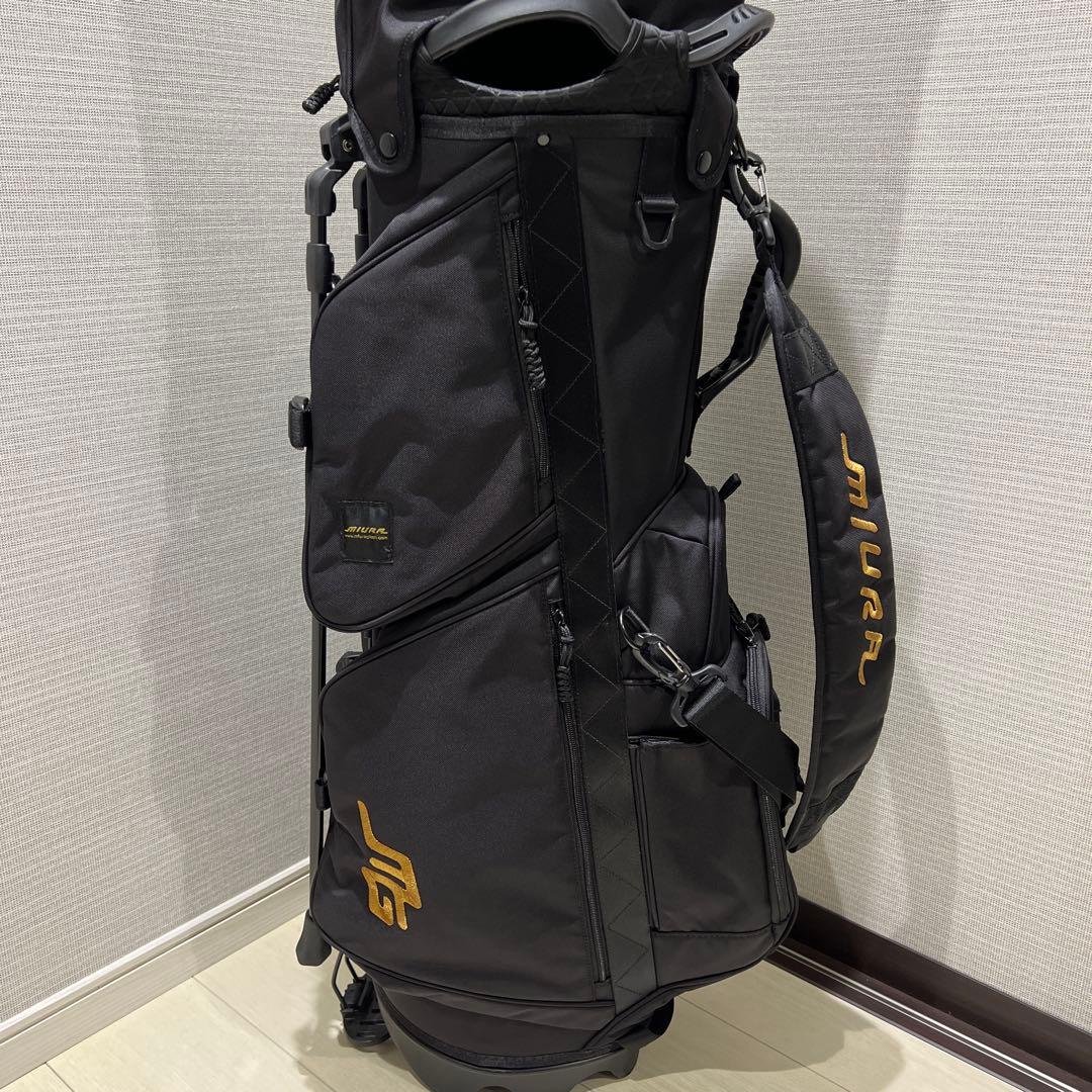 美品 MIURA ゴルフ キャディバッグ ブラック×ゴールド　三浦技研