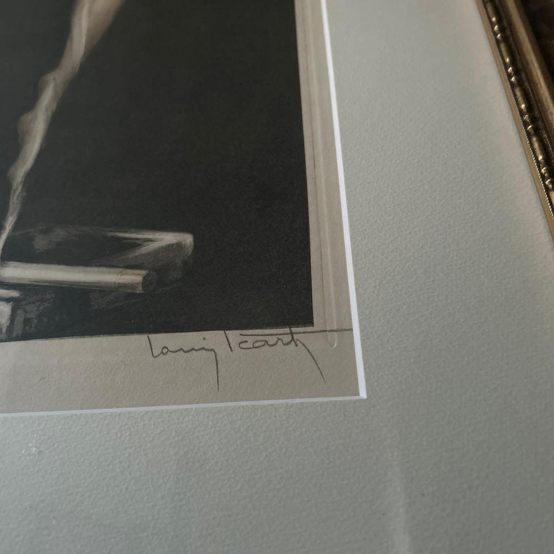 ルイ・イカール　タバコの幻想　エッチング（銅版画）手彩色