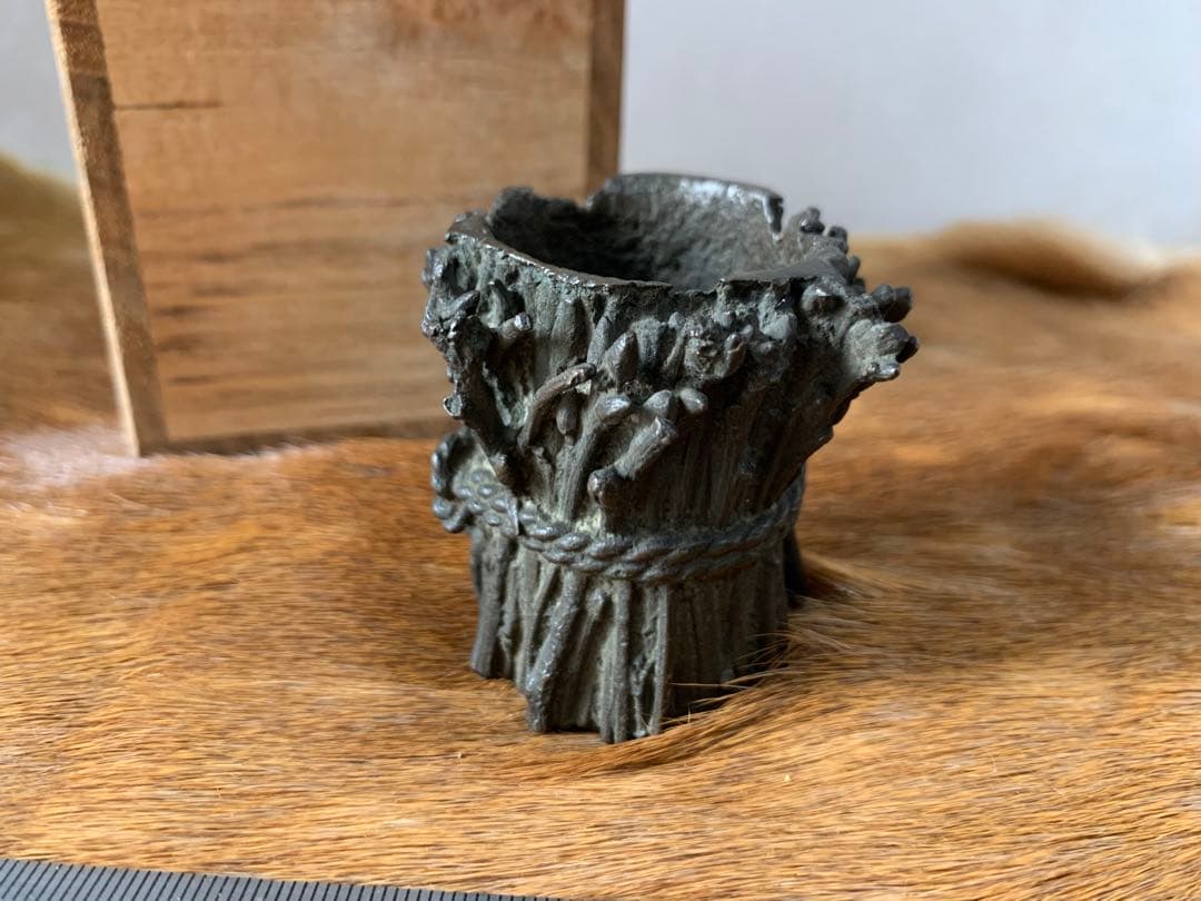 古銅 蓋置 茶道具 共箱