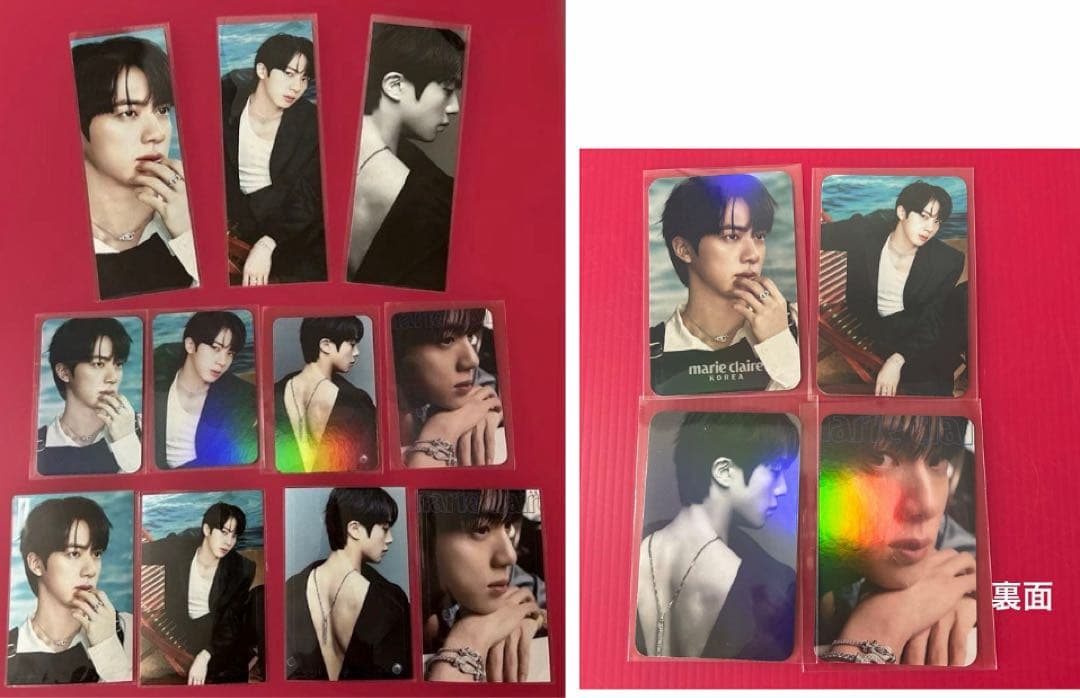 BTS JIN ロングステッカー・両面ホログラムフォトカード