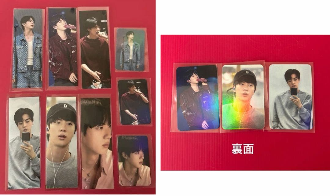 BTS JIN ロングステッカー・両面ホログラムフォトカード