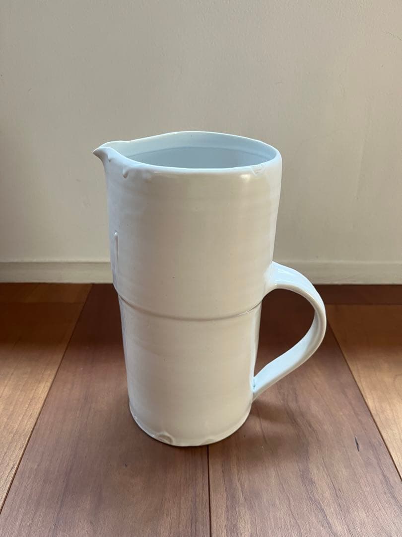 黒田泰蔵　白磁ピッチャー 木箱付き