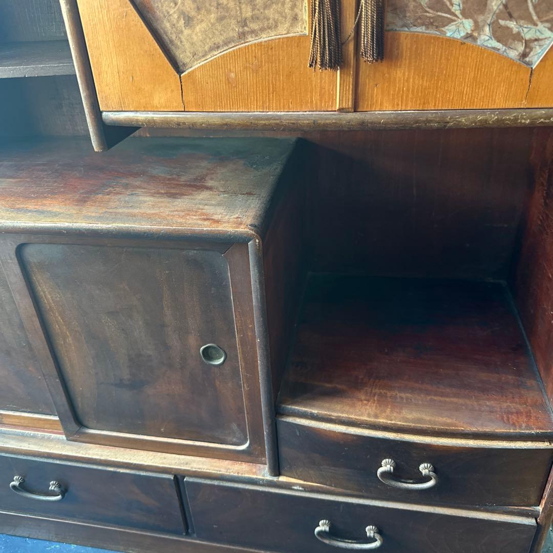 瞬間的お値下げ‼️ヴィンテージ　茶箪笥　アザミの絵が描かれていて素敵❣️