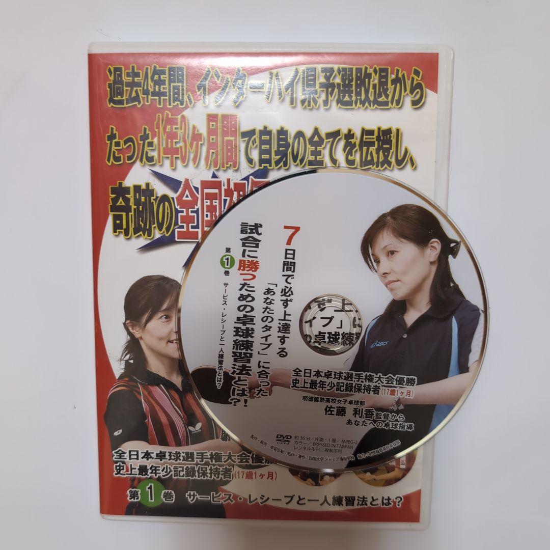 卓球 伝説の監督佐藤利香7日間で必ず上達する　全5枚組DVD （明徳義塾）
