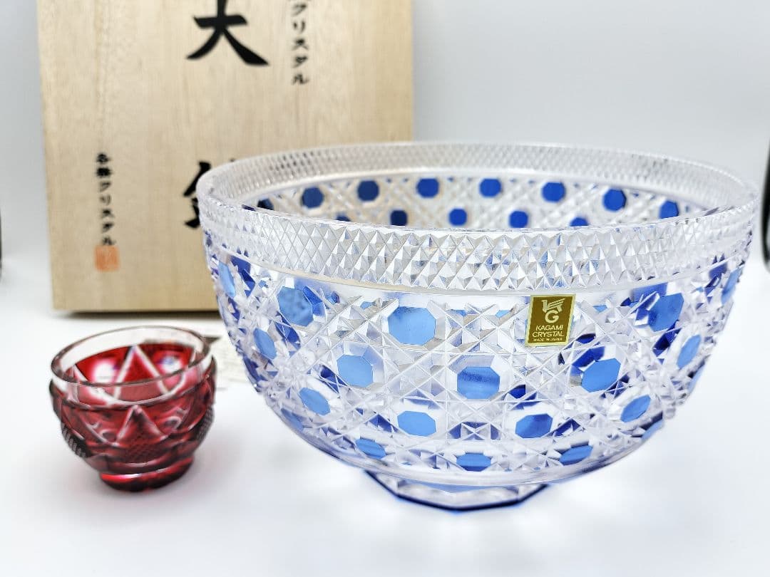 定価12万6000円☆超希少品 大鉢カガミクリスタル （切子、江戸切子、薩摩切子