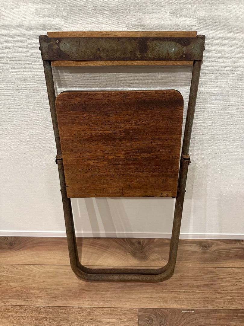 アンティーク 木製フォールディングチェア 花台 昭和レトロ