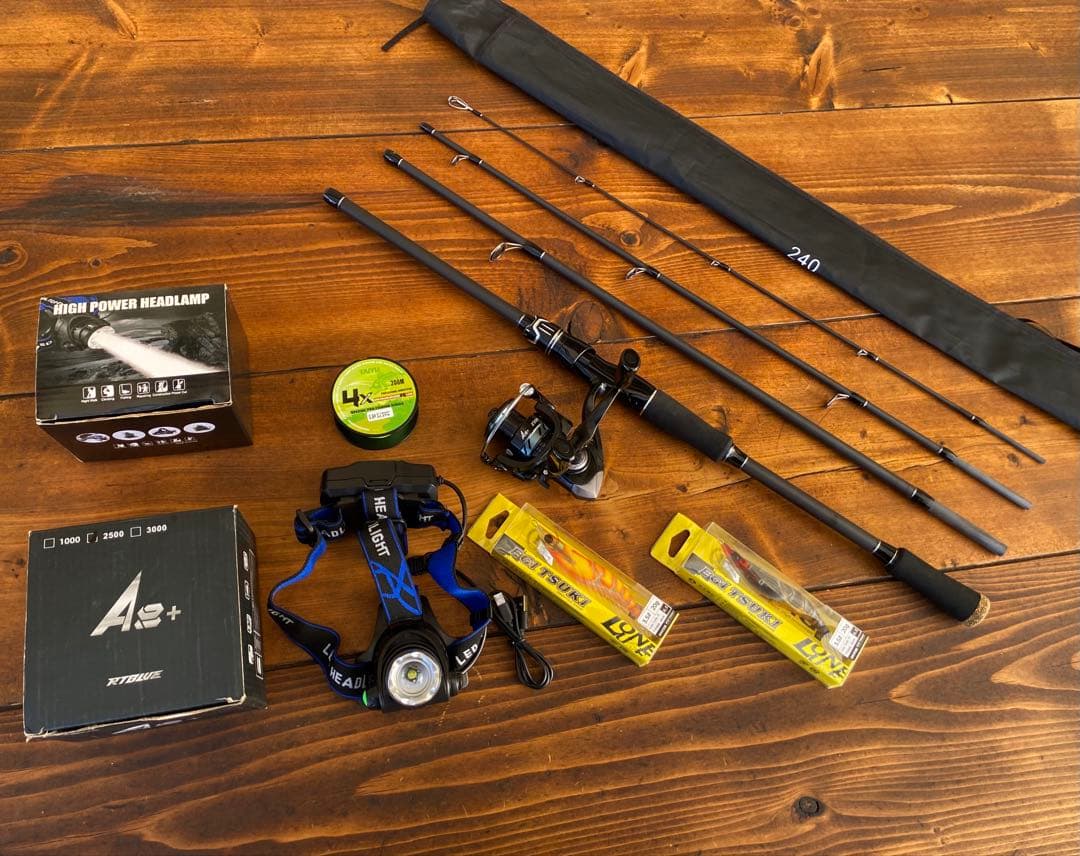 エギングセット　4ピース　パックロッド　エギングロッド　8ft 釣り竿セット