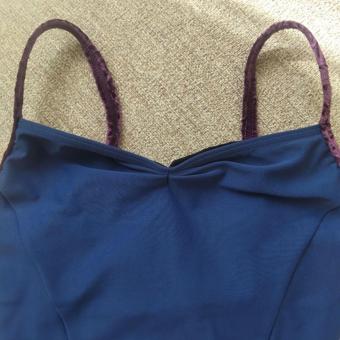 【新品タグ付】Chacott　チャコット　レオタード　青✕紫　ベロア　150