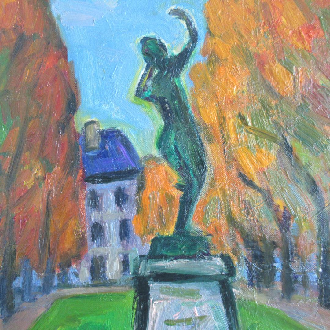 真作　田中忠雄「ルクセンブルグ秋色」F8号　神戸　北海道　宗教画 送料込