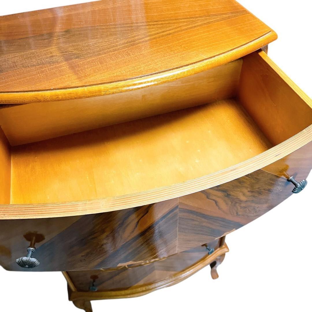 【★希少★】おしゃれ　イタリア製　象嵌　5段　チェスト　猫脚　アンティーク　家具