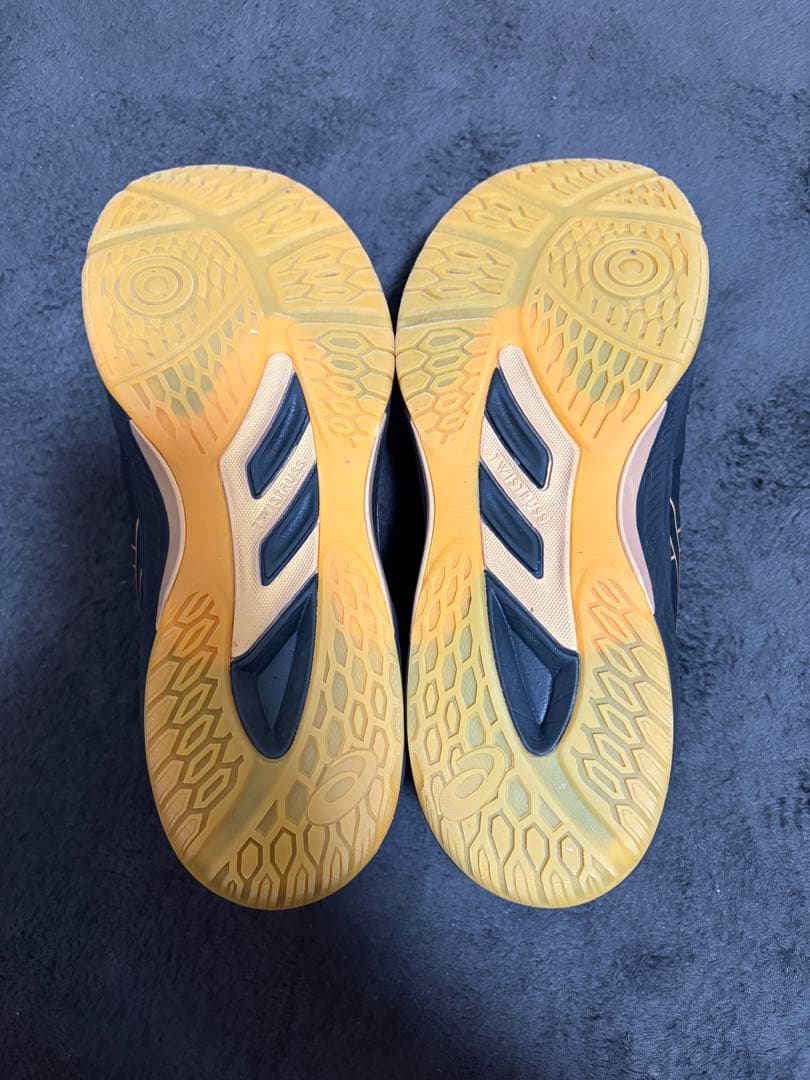 大人気asicsローテJAPAN 黒金　バレーシューズ