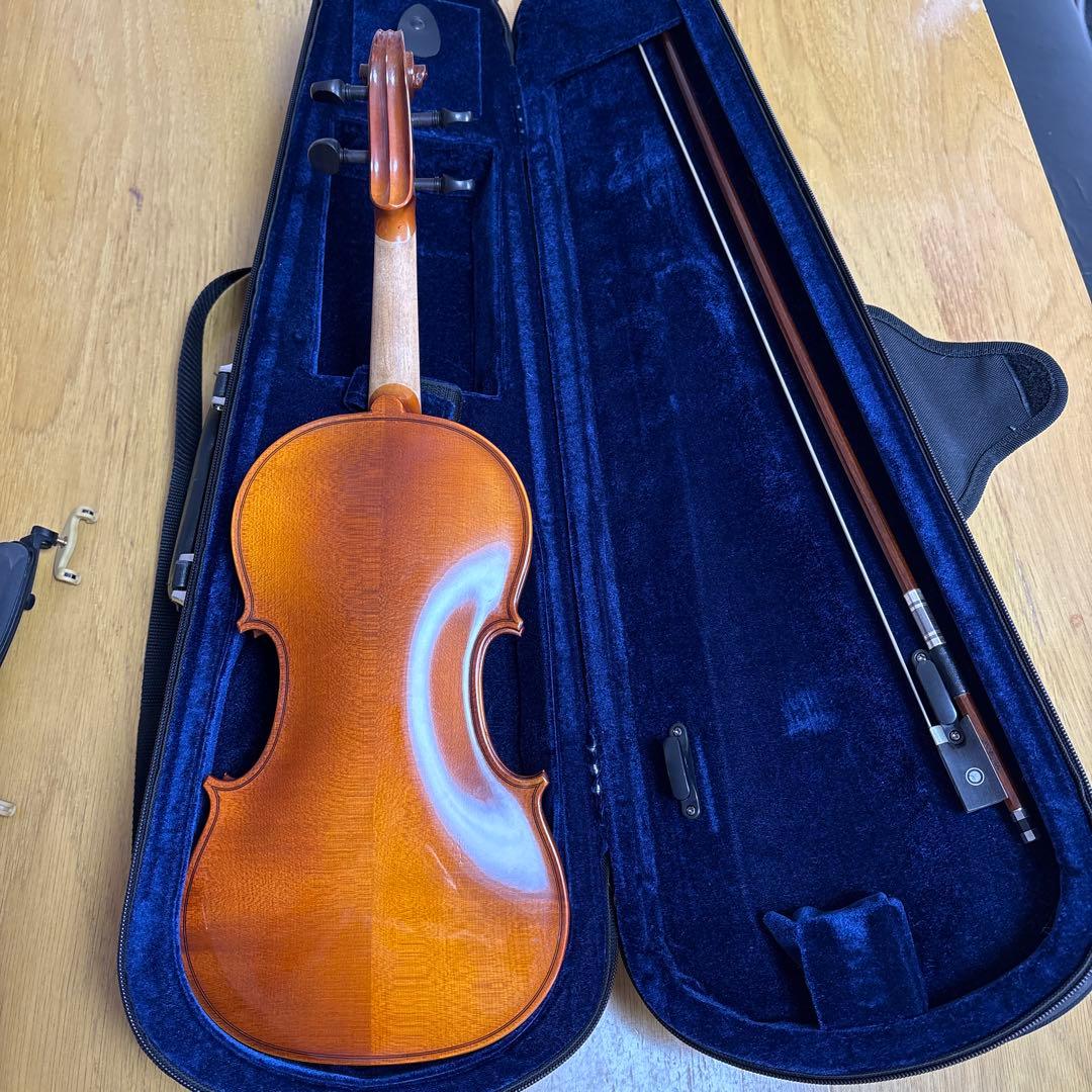 【美品】バイオリン 1/2サイズ セット ケース・弓・肩当て付き 子供用