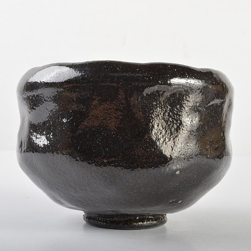 茶道具　芳幽斎　加藤石春作　黒楽茶碗　共箱　M　R6919
