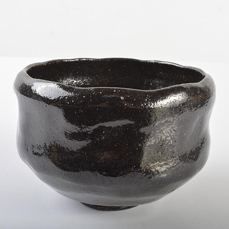茶道具　芳幽斎　加藤石春作　黒楽茶碗　共箱　M　R6919