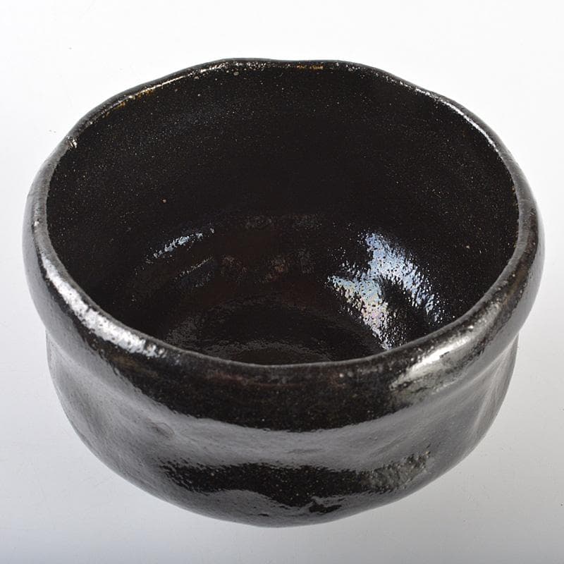 茶道具　芳幽斎　加藤石春作　黒楽茶碗　共箱　M　R6919