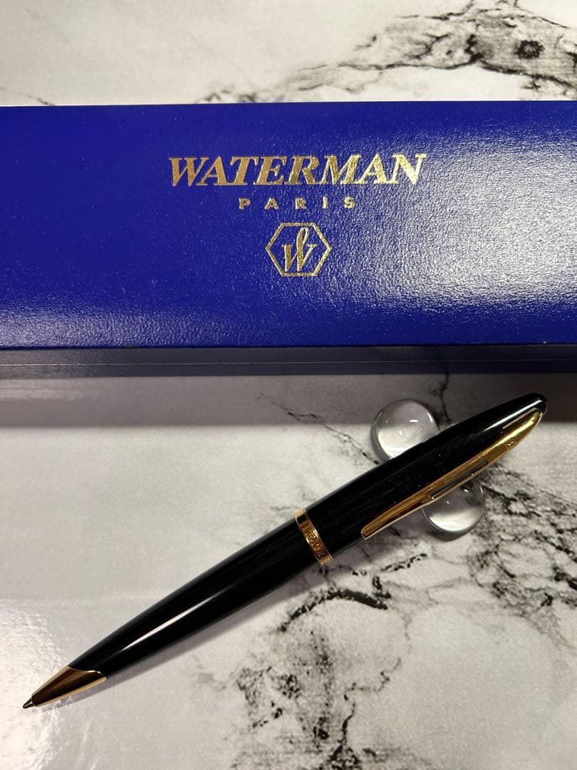 WATERMAN カレン ボールペン ブラック/ゴールド ケース付き