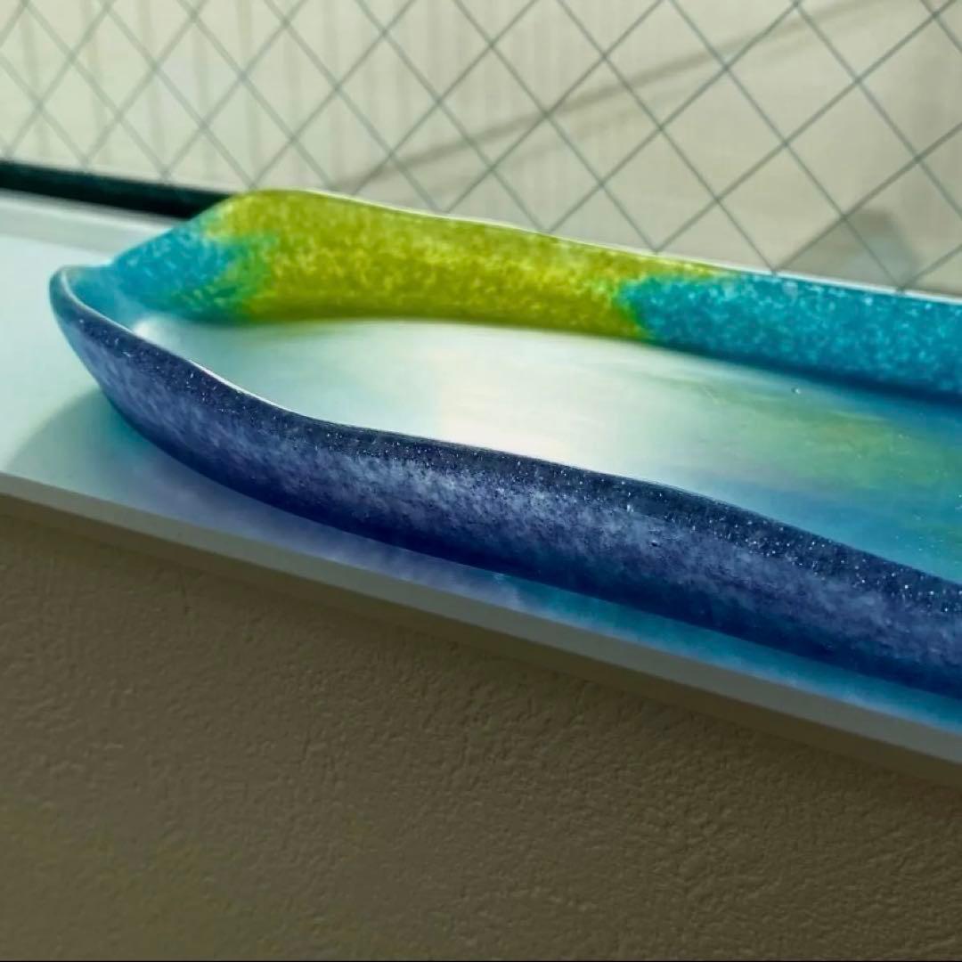 パートドヴェール 青の長々皿