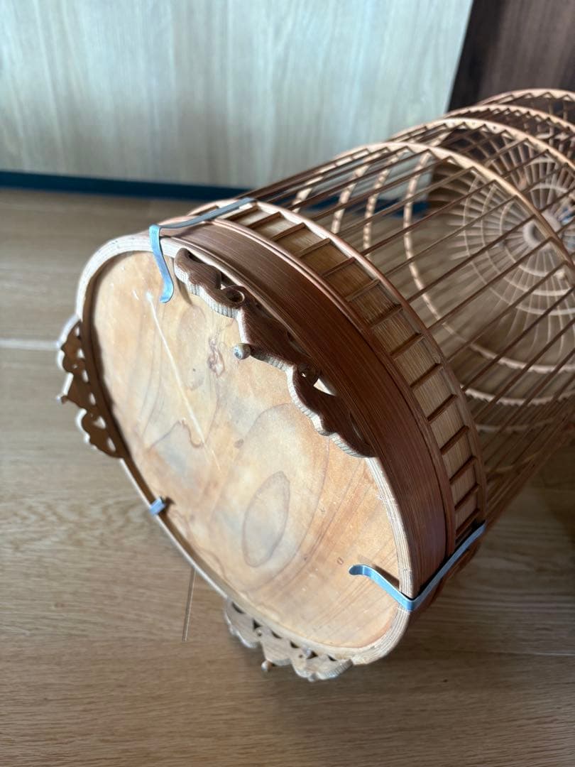 鳥籠　木製品　中国アンティーク　美品