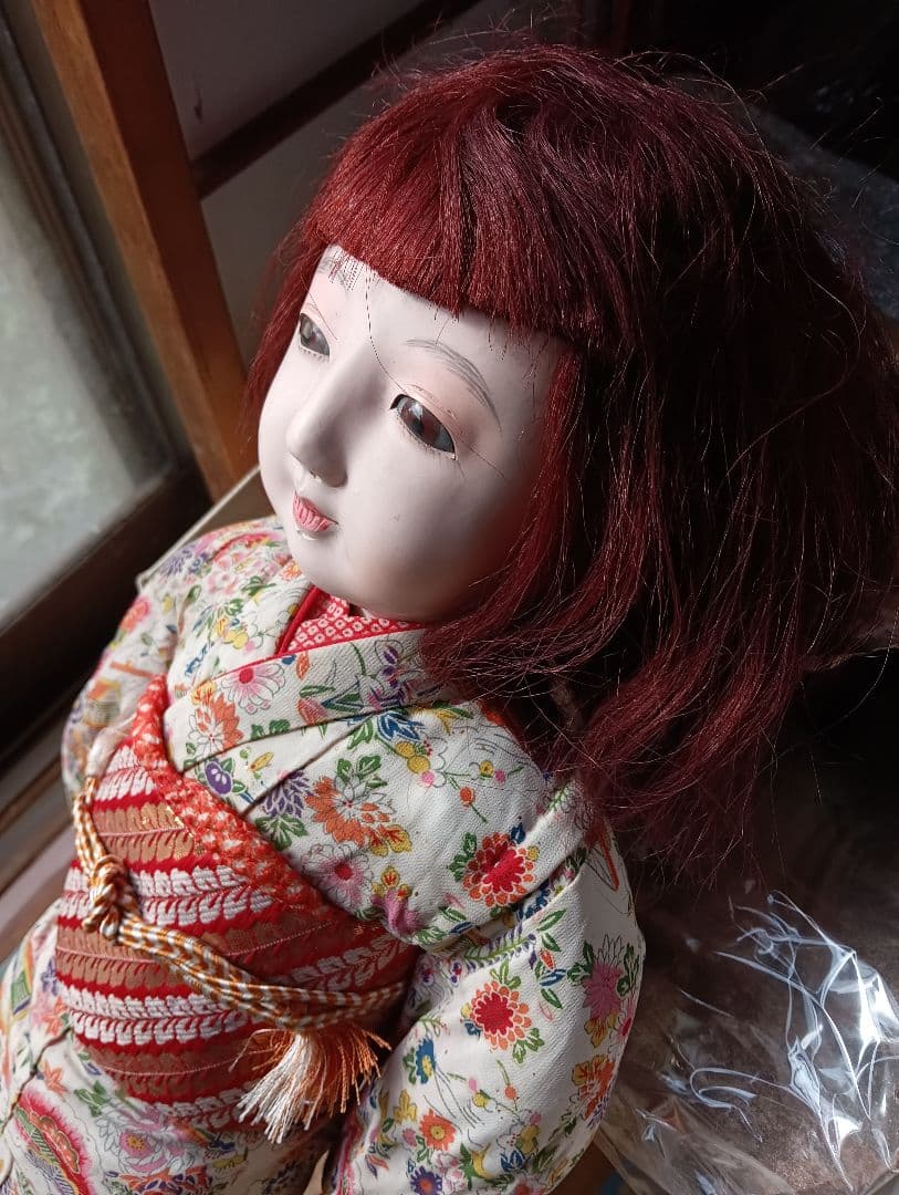 市松人形恐怖怪奇現象祟り供養魂入り昭和２０年〜３０年代後半頃身長７０センチ当時物