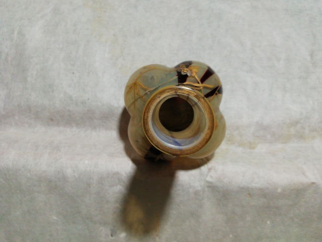 ♪時代ガラス一輪挿し キズ 高蒔絵