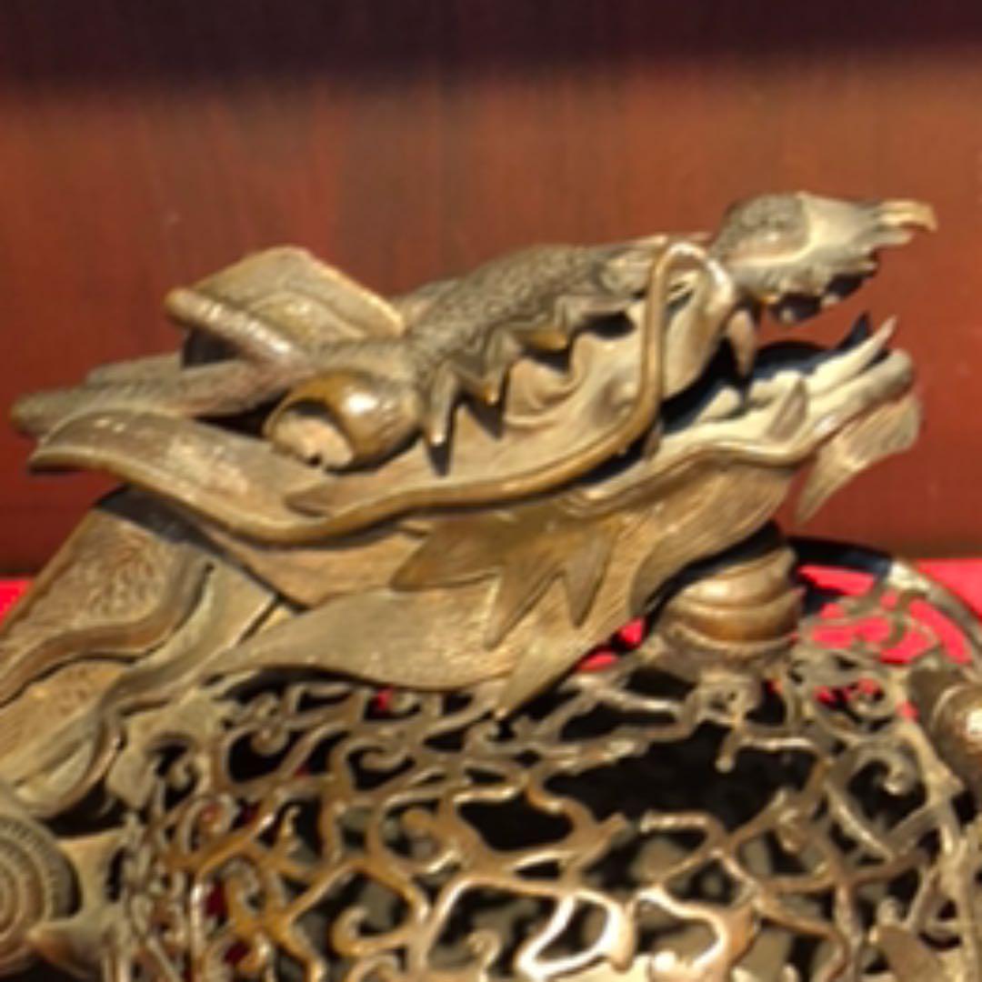 古銅　龍香炉
