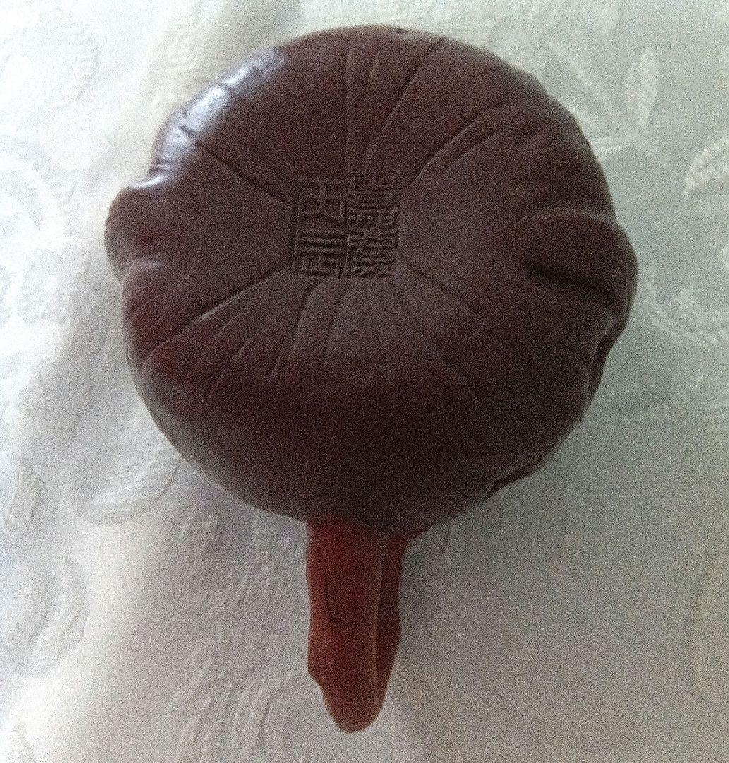 中国宜興　紫砂　急須 茶壺　在銘　煎茶道　リスのモチーフ