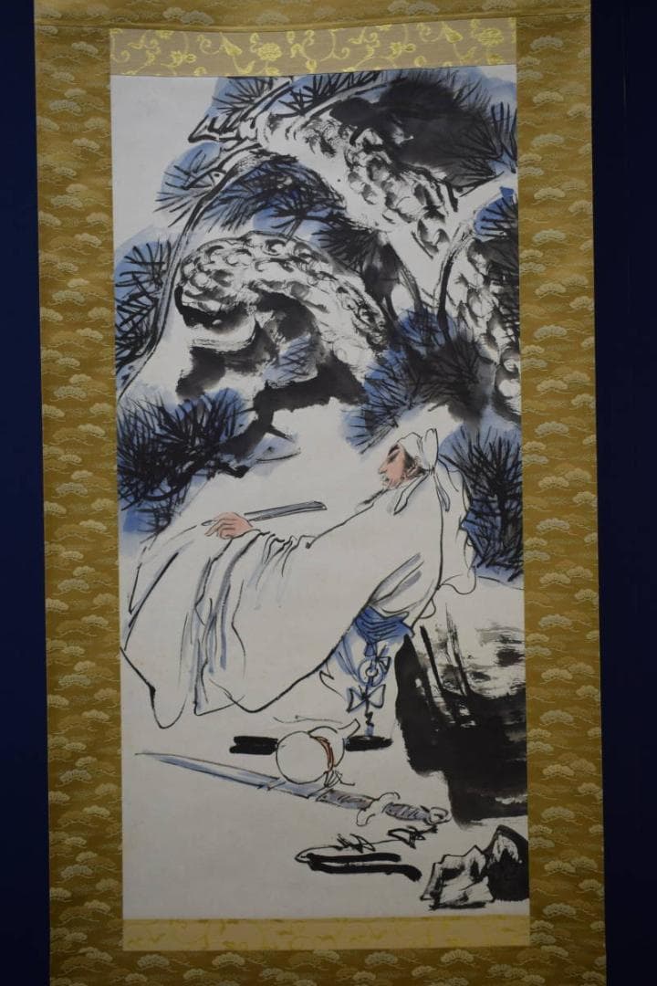 不詳/作者不詳/高士人物図/中国画/唐画/布袋屋掛軸HI-47