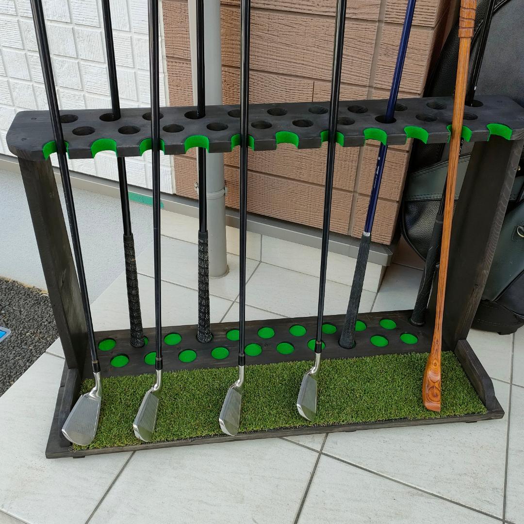 ゴルフクラブスタンド21本＋11本【組立て完成品でお届け】塗装＆フェルト付き