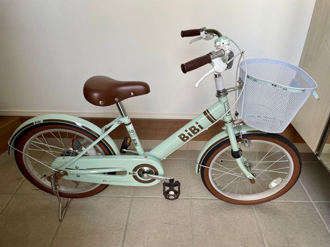 値下げ！【埼玉県：直接引き渡し】幼児用自転車 18インチ ミントグリーン