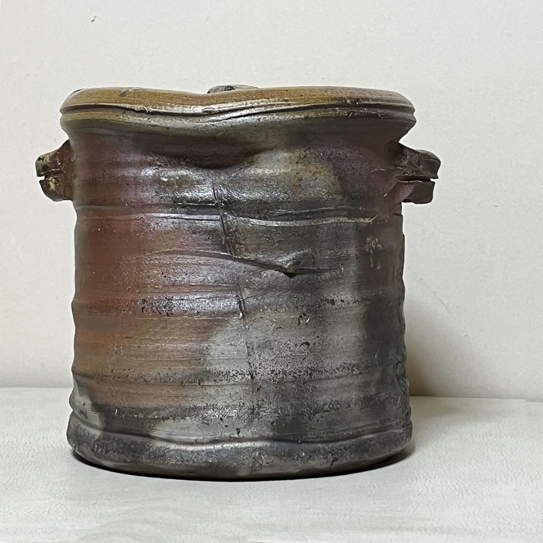 十五代 木村長十郎 友敬 備前焼 水指 共箱 木村友敬 茶道具 【k3449】