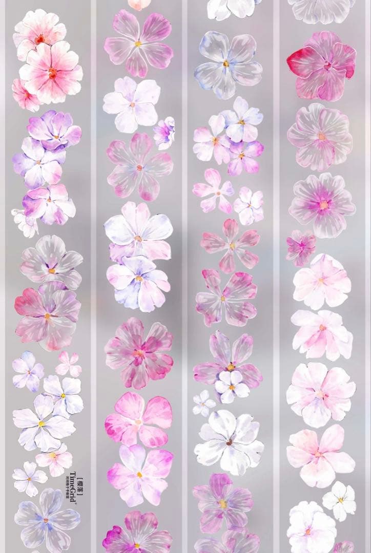 时间格子《樱落》海外マスキングテープ　マステ 【2387】