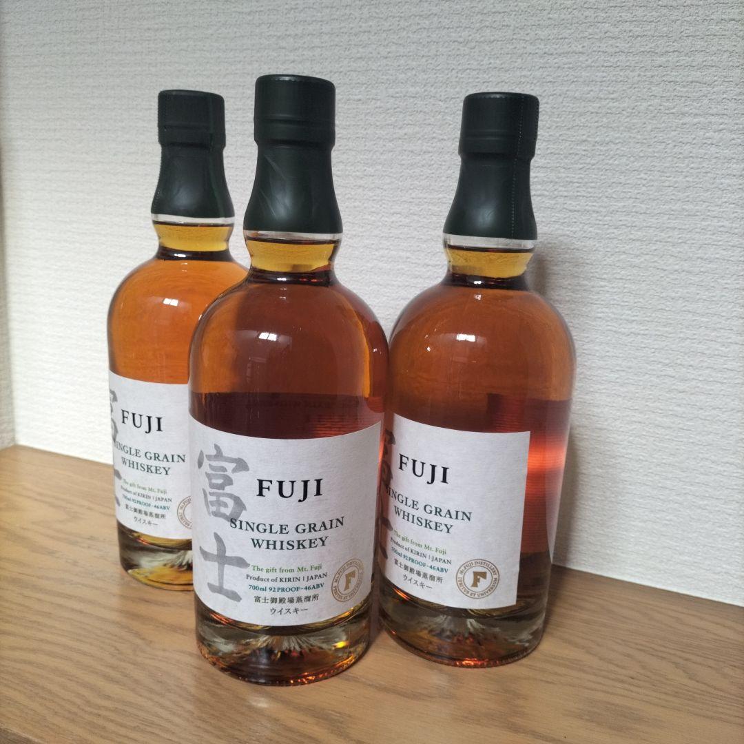 富士シングルグレインウイスキー白ラベル(旧ボトル)700ml　終売品3本セット