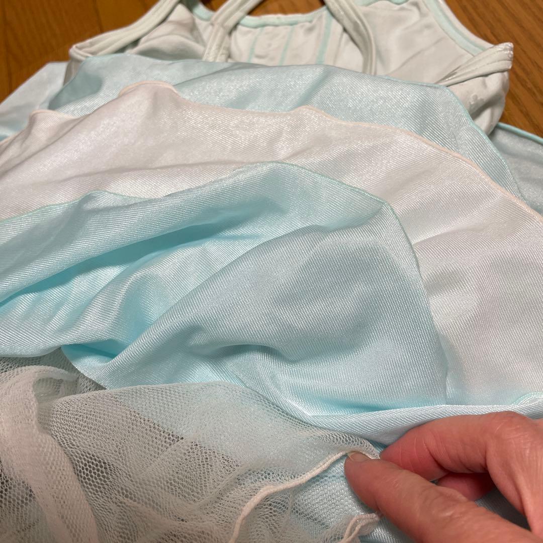 Chacott バレエレオタード 130K 水色 フリル付き