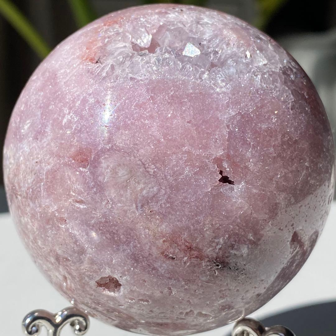 【 天然石 ピンクアメジスト クォーツ スフィア 約68ミリ 】