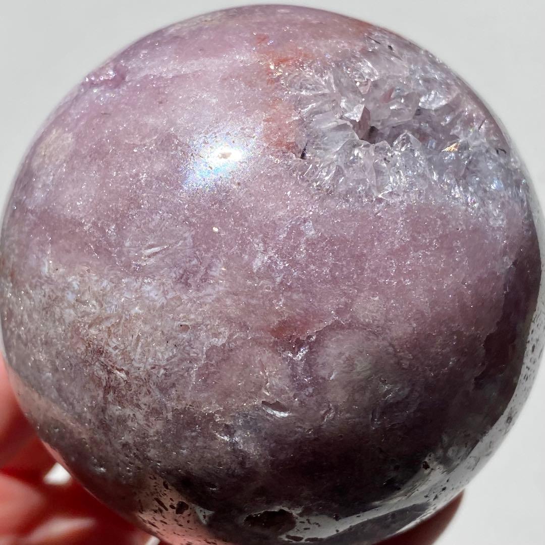 【 天然石 ピンクアメジスト クォーツ スフィア 約68ミリ 】