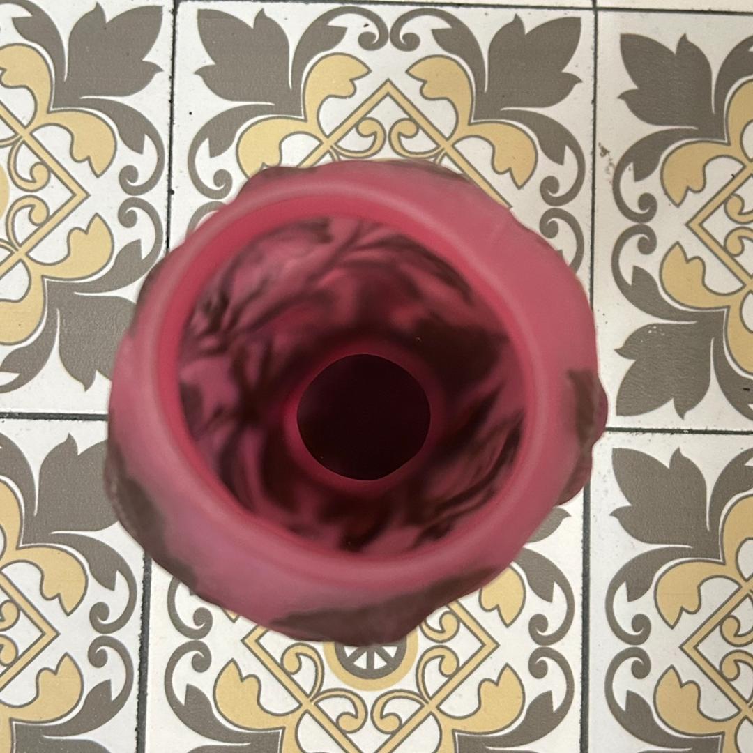 エミールガレ　果実紋　一輪挿し　花瓶　技法スフレ　被せガラス　高さ12cm