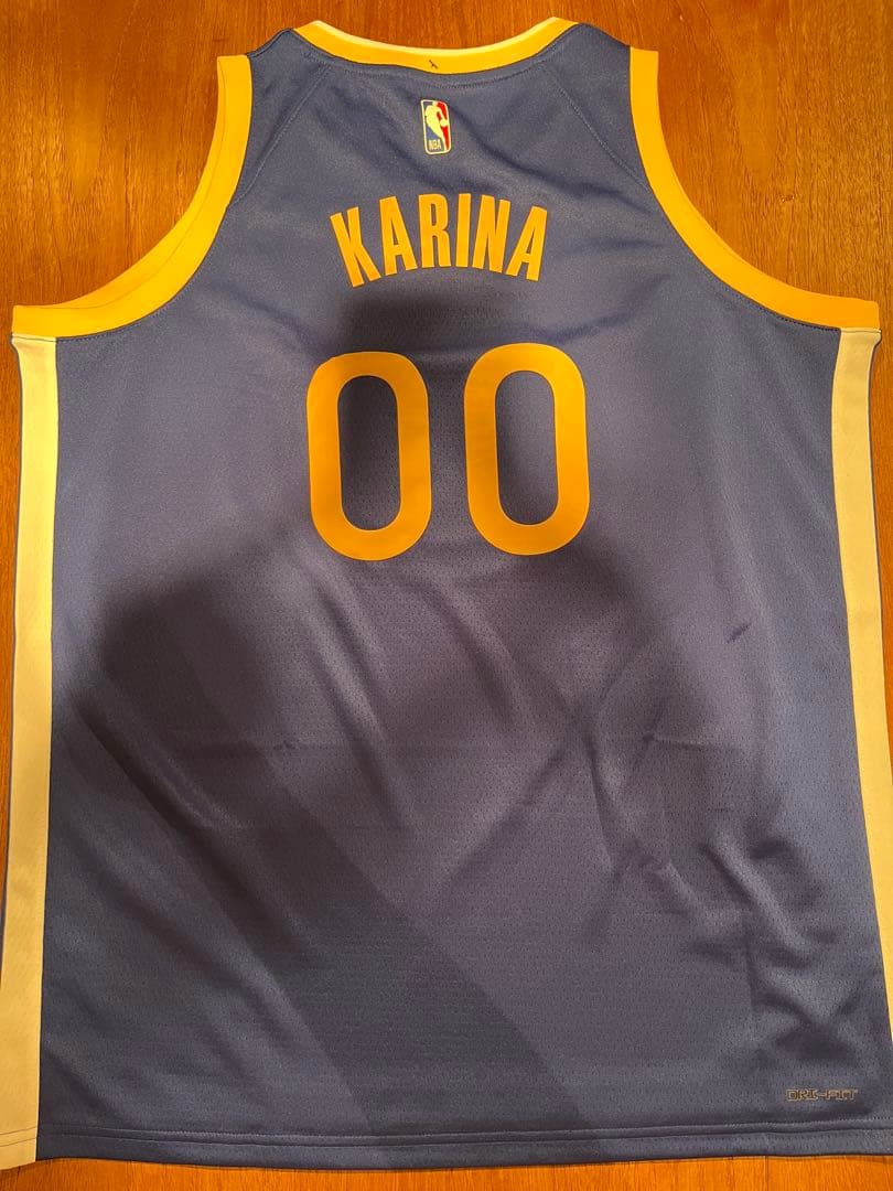 【公式】aespa カリナ NBA XL ウォリアーズ カスタムユニフォーム