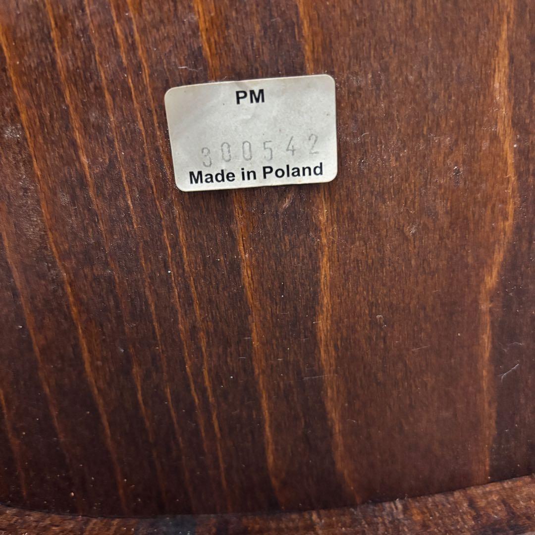 ポーランド製 木製ダイニングチェア 彫刻座面 ビンテージ アンティーク